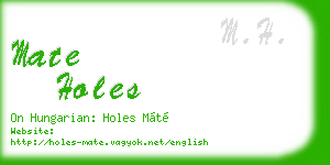 mate holes business card