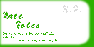 mate holes business card
